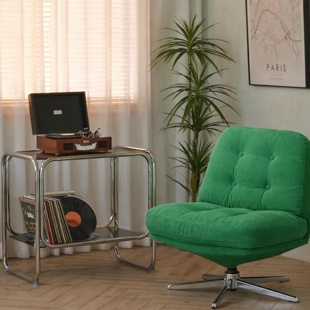 Table d’Appoint Design "Chrome & Glass"